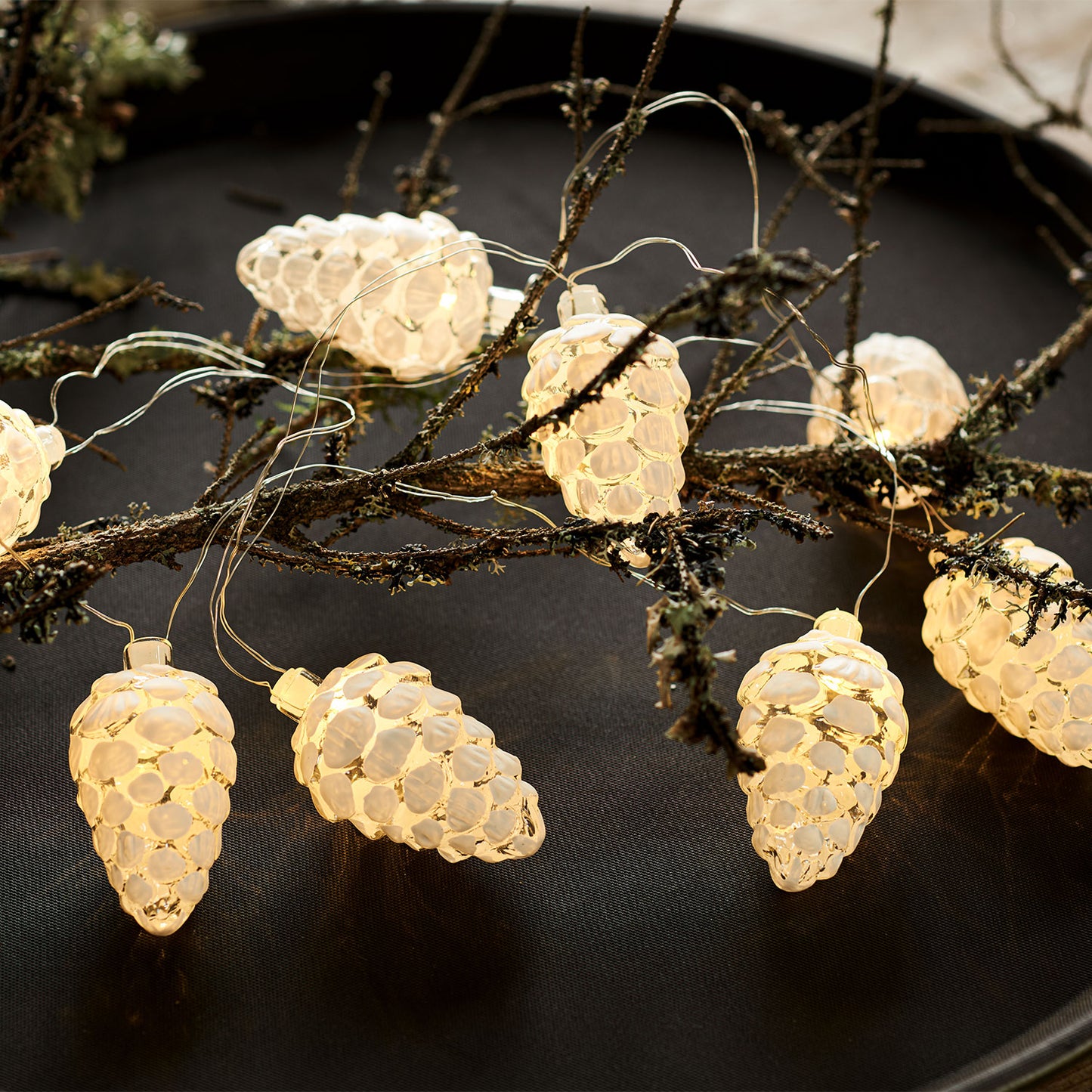 Celina Star 8 cm – Suspension lumineuse en verre soufflé blanc neige