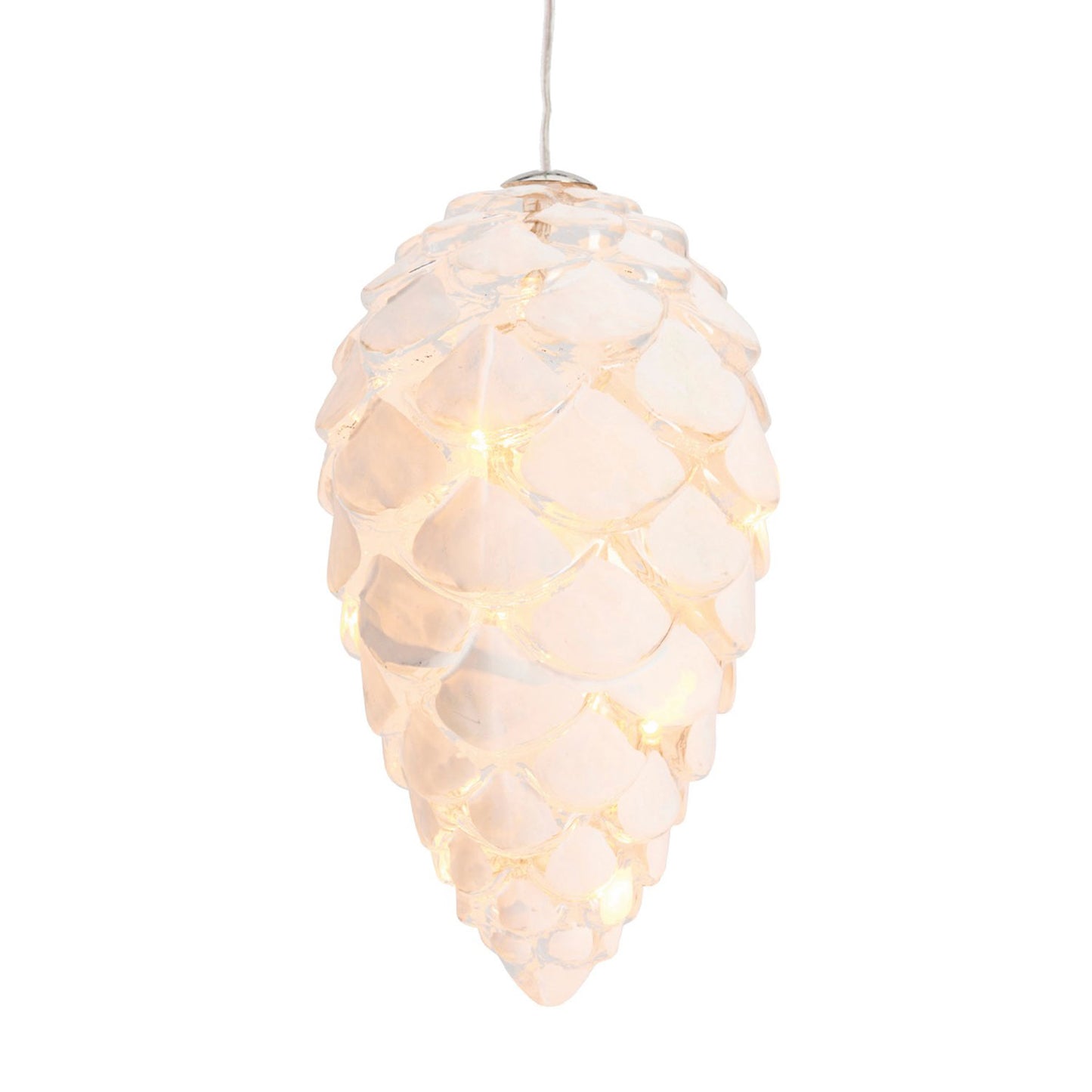 Celina Cone 12 cm – Suspension lumineuse en verre soufflé blanc neige