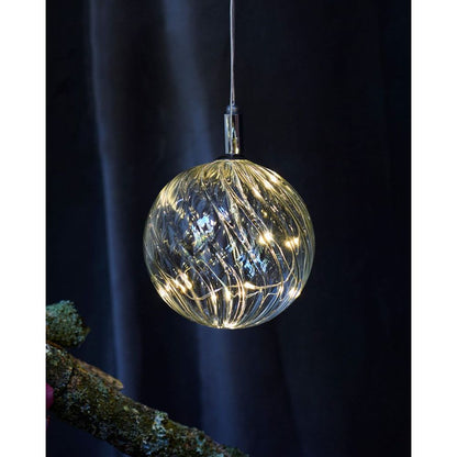 Boule de Noël lumineuses Wave Ball SIRIUS, diam 13, Transparent