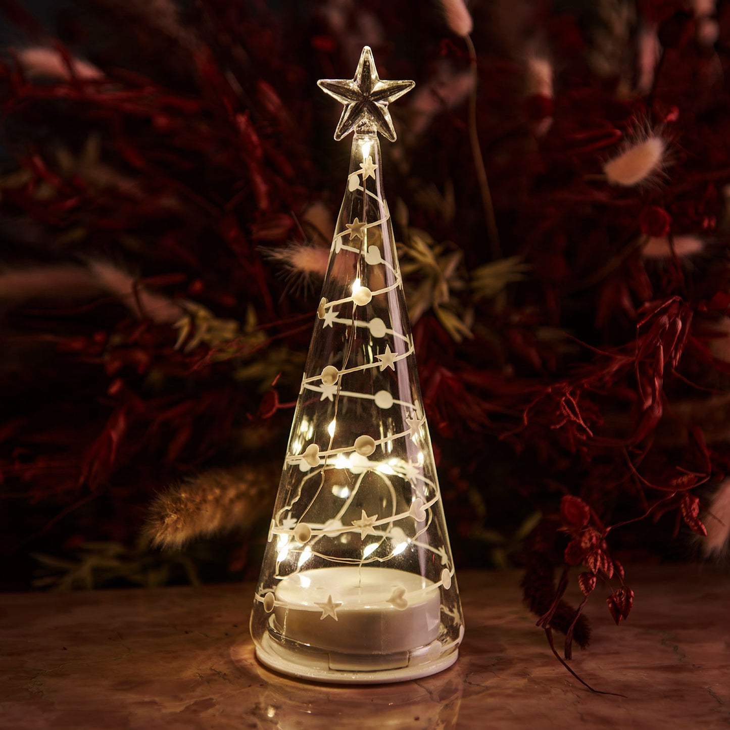 Joli sapin de Noël SIRIUS, H 22 cm, blanc/transparent