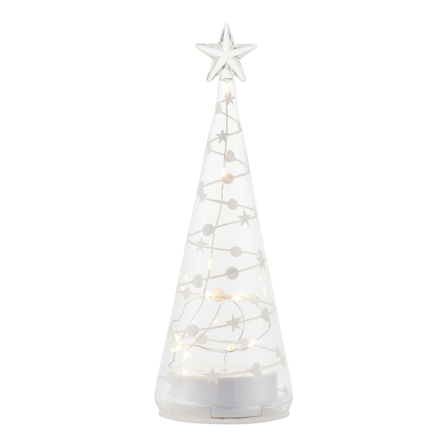 Joli sapin de Noël SIRIUS, H 22 cm, blanc/transparent